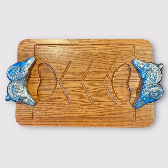 Arthur Court Rams Head Bamboo Platter Charcuterie and Carving Board - Picture 4 of 4